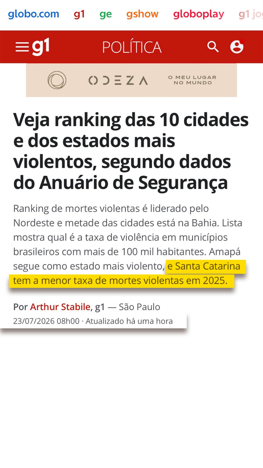 Santa Catarina cresce, atrai novos moradores e reduz a criminalidade: o que os dados revelam sobre o desenvolvimento do estado